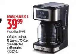 Canadian Tire MASTERCHEF 12-Cup Stainless-Steel Coffeemaker offer
