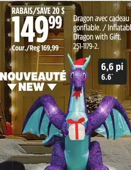 Canadian Tire Gemmy Inflatabl Dragon with Gift offer