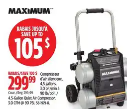 Canadian Tire MAXIMUM 4.5-Gallon Quiet Air Compressor offer