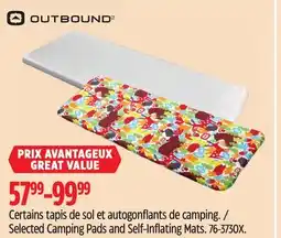 Canadian Tire OUTBOUND Selected Camping Pads and Self-Inflating Mats offer
