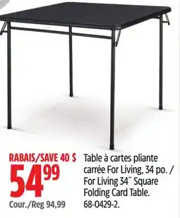 Canadian Tire For Living 34˝ Square Folding Card Table offer
