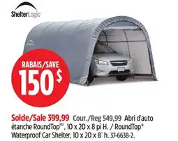 Canadian Tire ShelterLogic RoundTop Waterproof Car Shelter, 10 x 20 x 8´ h offer