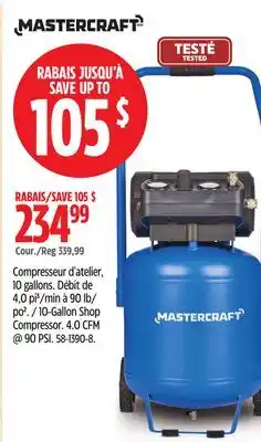 Canadian Tire 10-Gallon Shop Compressor. 4.0 CFM offer