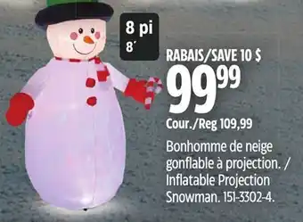 Canadian Tire Inflatable Projection Snowman offer