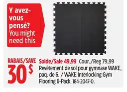 Canadian Tire WA:KE Athletic WAKE Interlocking Gym Flooring 6-Pack offer