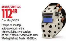 Canadian Tire Mastercraft Variable-Shade Auto-Dark Welding Helmet offer