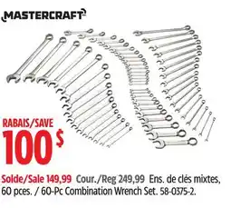 Canadian Tire Mastercraft 60-Pc Combination Wrench Set offer