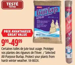 Canadian Tire Selected All-Purpose Burlap offer
