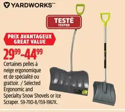 Canadian Tire Selected Ergonomic and Specialty Snow Shovels or Ice Scraper offer