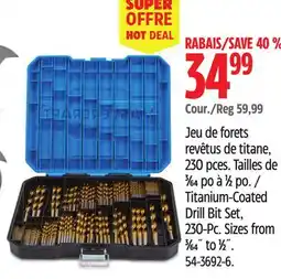 Canadian Tire Mastercraft Titanium-Coated Drill Bit Set offer