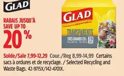 Canadian Tire GLAD Selected Recycling and Waste Bags offer