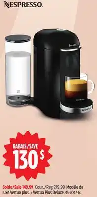 Canadian Tire NESPRESSO Vertuo Plus Deluxe offer