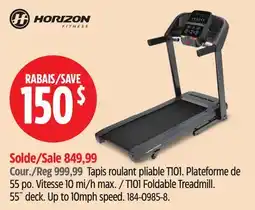 Canadian Tire Horizon T101 Foldable Treadmill offer