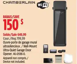 Canadian Tire Chamberlain Wall-Mount Ultra-Quiet Garage Door Opener offer