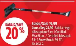 Canadian Tire Certified Telescopic 3-in-1 Snow Brush, 39-61˝ offer
