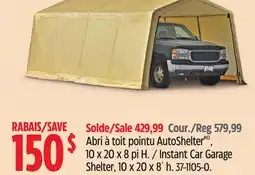 Canadian Tire Shelterlogic Instant Car Garage Shelter offer