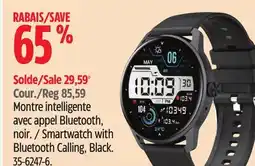 Canadian Tire Smartwatch with Bluetooth Calling, Black offer