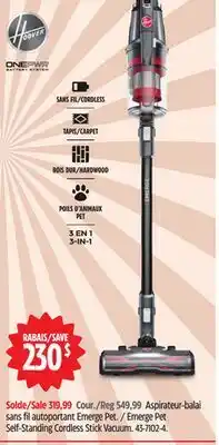 Canadian Tire Emerge Pet Self-Standing Cordless Stick Vacuum offer