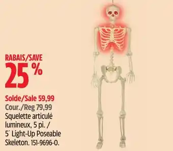 Canadian Tire 5´ Light-Up Poseable Skeleton offer