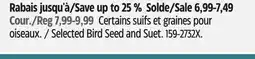Canadian Tire Selected Bird Seed and Suet offer