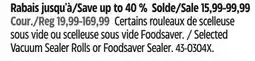 Canadian Tire Cuisinart Selected Vacuum Sealer Rolls or Foodsaver Sealer offer