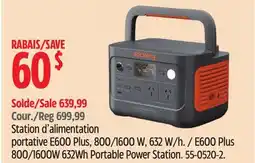 Canadian Tire E600 Plus 800/1600W 632Wh Portable Power Station offer