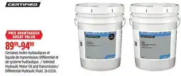 Canadian Tire Selected Hydraulic Motor Oil and Transmission/ Differential Hydraulic Fluid offer