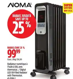 Canadian Tire NOMA Digital LED Oil-Filled Radiator with Thermostat offer
