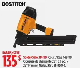 Canadian Tire Bostitch 28° Framing Nailer, 3 1⁄2˝ offer