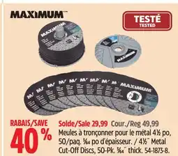 Canadian Tire 41⁄2˝ Metal Cut-Off Discs, 50-Pk. 3⁄64˝ thick offer