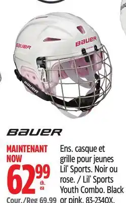 Canadian Tire BAUER Lil' Sports Youth Combo. Black or pink offer