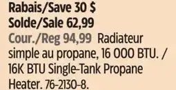Canadian Tire Remington 16K BTU Single-Tank Propane Heater offer