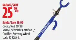 Canadian Tire Certified Steering Wheel Lock offer