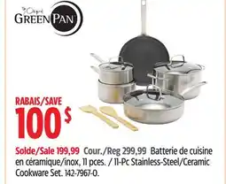 Canadian Tire Greenpan 11-Pc Stainless-Steel/Ceramic Cookware Set offer
