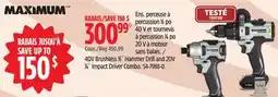 Canadian Tire MAXIMUM 40V Brushless 1⁄2˝ Hammer Drill and 20V 1⁄4˝ Impact Driver Combo offer