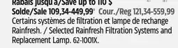 Canadian Tire Selected Rainfresh Filtration Systems and Replacement Lamp offer