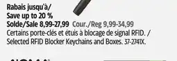 Canadian Tire AutoTrends Selected RFID Blocker Keychains and Boxes offer
