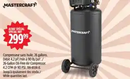 Canadian Tire Mastercraft 26-Gallon Oil-Free Air Compressor. 4.2 CFM @ 90 PSI offer