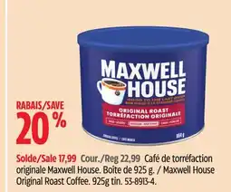 Canadian Tire Maxwell House Original Roast Coffee offer