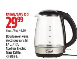 Canadian Tire MASTERCHEF 1.7L Cordless Electric Glass Kettle offer