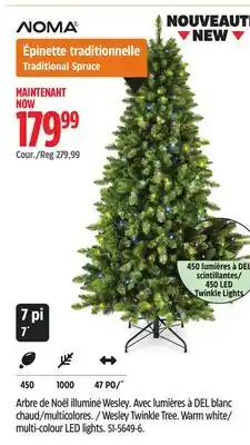 Canadian Tire NOMA Wesley Twinkle Tree. Warm white/ multi-colour LED lights offer