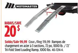 Canadian Tire MotoMaster 72˝ Tri-Fold Steel Loading Ramp offer