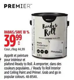Canadian Tire Premier Ready To Roll Interior and Ceiling Paint and Primer offer