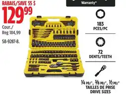 Canadian Tire Stanley Black Chrome Socket Set Drive Sizes offer