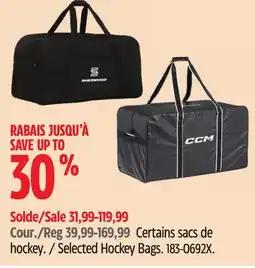 Canadian Tire Sherwood Selected Hockey Bags offer