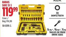 Canadian Tire Stanley 197 PC 72 TEETH ¼ PO/, ⅜ PO/, ½ PO/ DRIVE SIZES offer