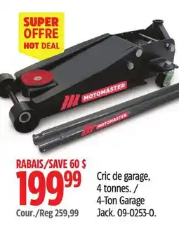 Canadian Tire Motomaster 4-Ton Garage Jack offer