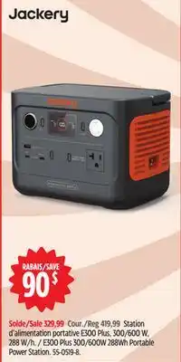 Canadian Tire Jackery E300 Plus 300/600W 288Wh Portable Power Station offer