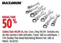 Canadian Tire MAXIMUM 7-Pc Stubby Flex-Head Ratcheting Wrench Set offer