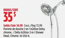 Canadian Tire Delta In2ition 2-in-1 Shower Head, Chrome offer